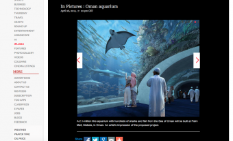 Das neue Aquarium soll 2,1 Millionen Liter Wasser fassen. Screenshot: Times of Oman